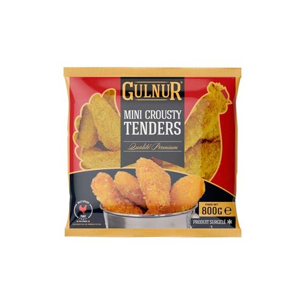 Produit GULNUR Minis crousties tenders de poulet certifié halal 800g